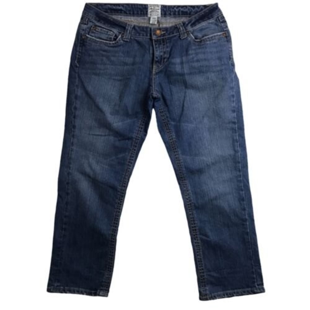 Aeropostale Jeans Womens 9/10 Short Mid Rise Straight Leg Stone Wash Blue Denim